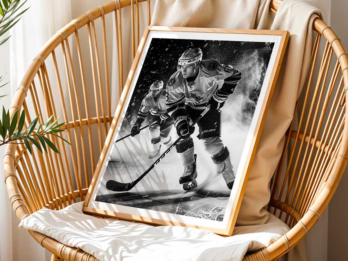 Dennis Potvin raising his stick after a goal for the New York Rangers, wearing the captain's C
