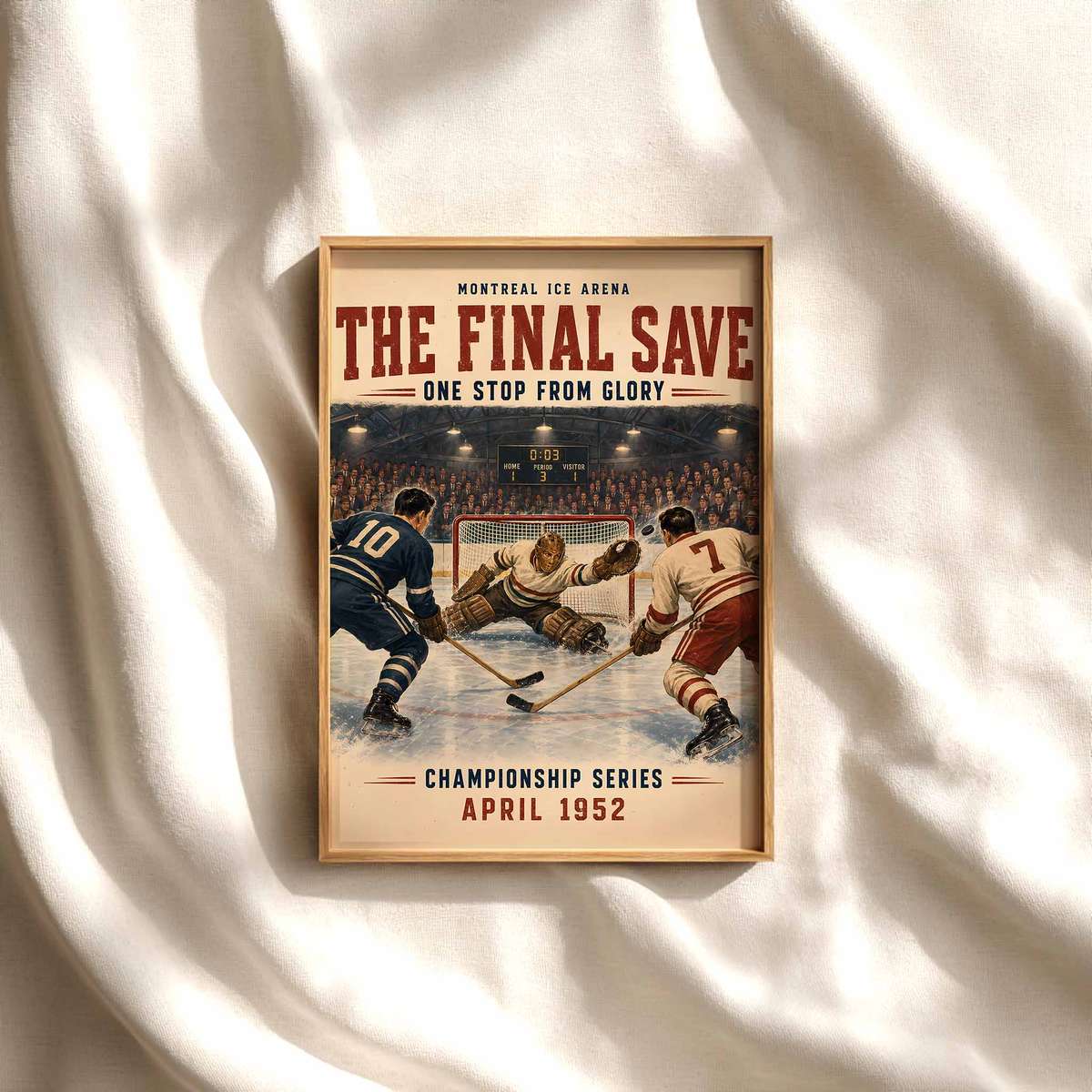 Hockey Fan Poster – Montreal Habs Hockey, Stanley Cup Poster hockey poster displayed as framed NHL-inspired wall art