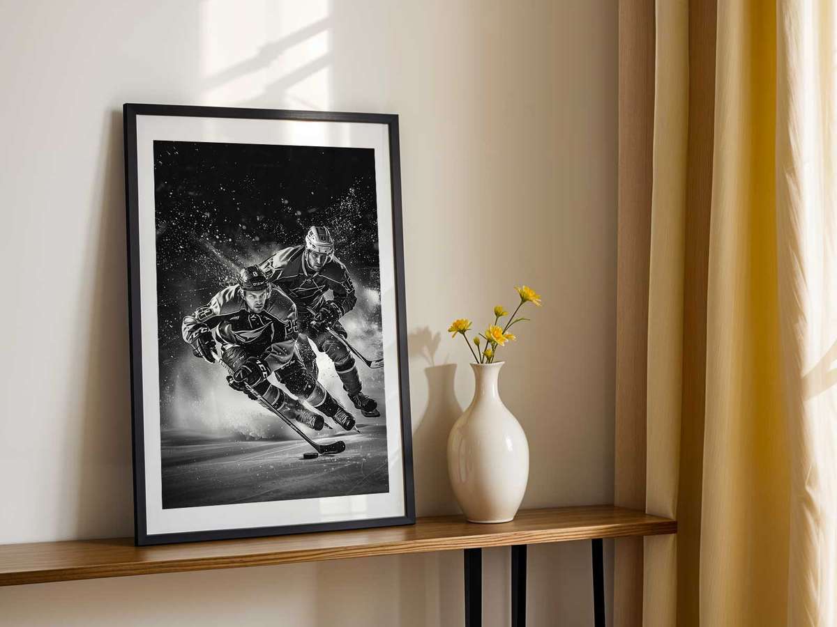 Dynamic wall art centered on How a Hockey Transforms a Wall with a powerful atmosphere