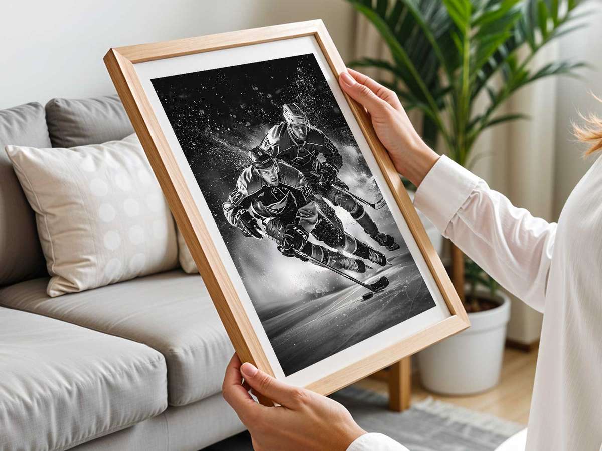 Artistic view of How Hockey Brings Rhythm to a Room showing team spirit expressed through sporting composition for gallery wall decor
