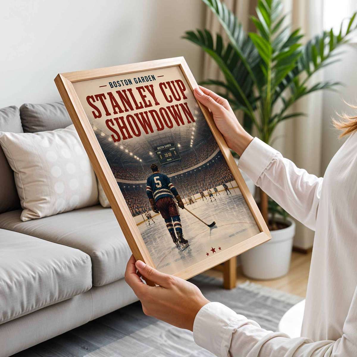 Vintage illustration of Old Hockey presented through hockey equipment detail and game-night atmosphere inspired by blackhawks chicago with English typography