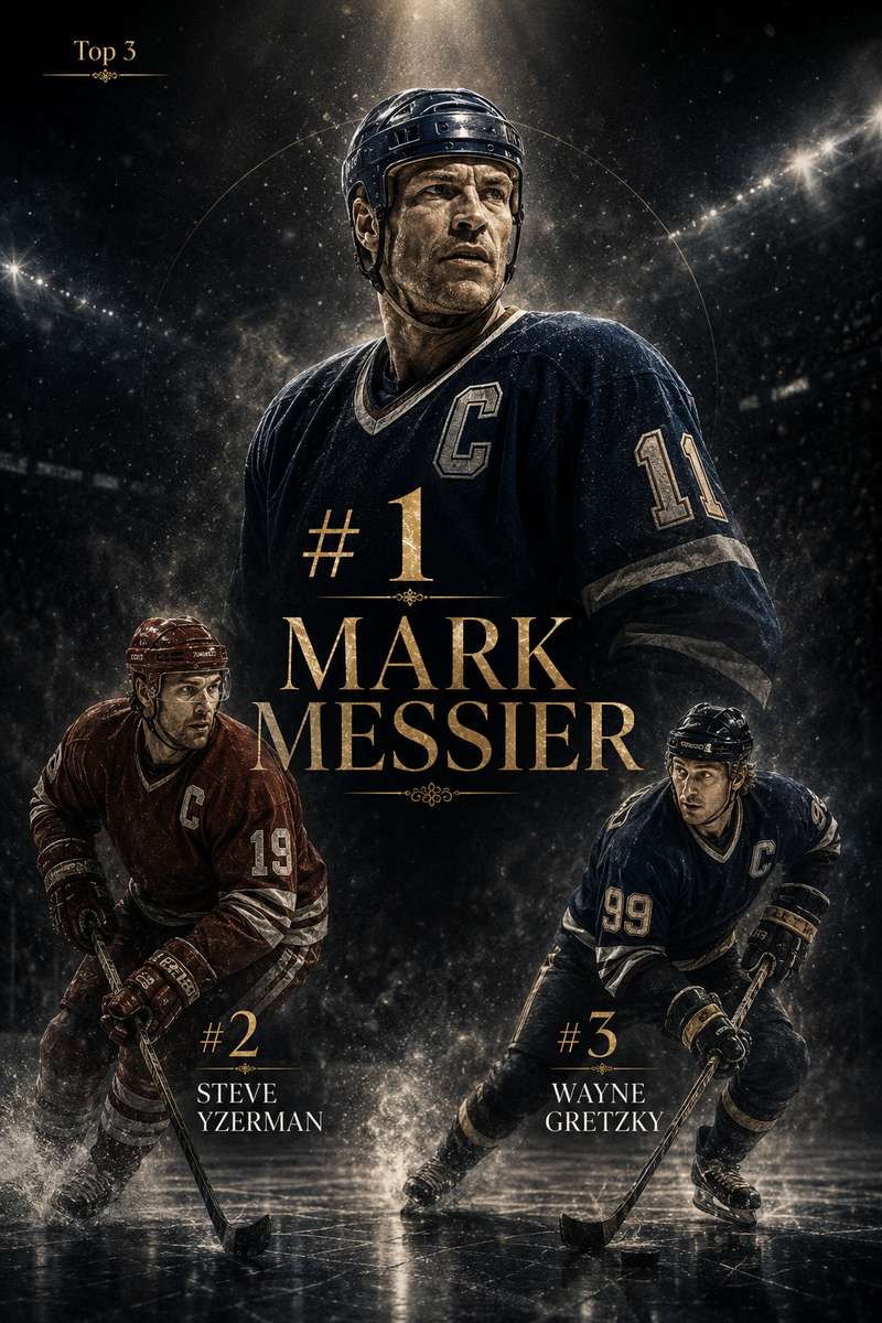 Mark Messier speaking to teammates on the bench, displaying his intense leadership presence