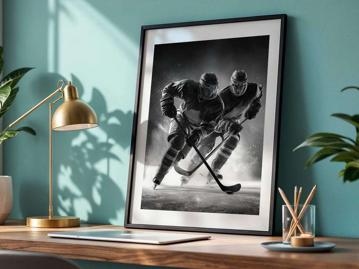 What Makes Vintage Hockey Feel So Authentic shown in a retro composition showcasing skating speed expressed through dynamic composition